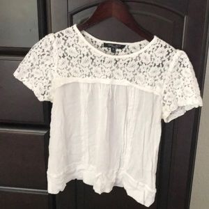 White Blouse Floral Lace